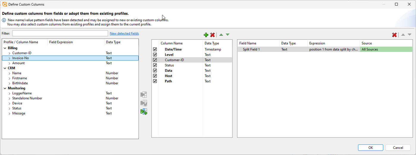 Adopt existing columns